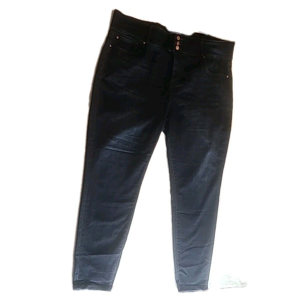 Arula Plus Size High Rise Skinny Jeans Size 22 Dark Blue Stretch Denim